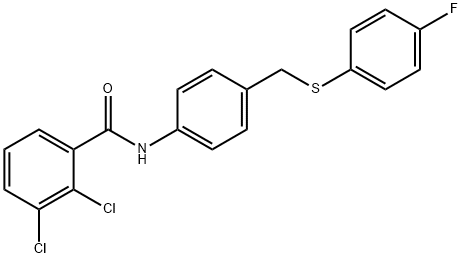 2,3-DICHLORO-N-(4-([(4-FLUOROPHENYL)SULFANYL]METHYL)PHENYL)BENZENECARBOXAMIDE 结构式