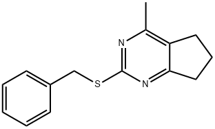 2-(BENZYLSULFANYL)-4-METHYL-6,7-DIHYDRO-5H-CYCLOPENTA[D]PYRIMIDINE 结构式