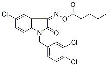 5-Chloro-1-(3,4-dichlorobenzyl)-3-[(pentanoyloxy)imino]-1,3-dihydro-2H-indol-2-one 结构式