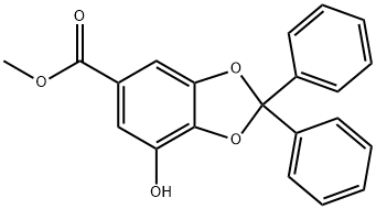 7-HYDROXY-2,2-DIPHENYL-BENZO[1,3]DIOXOLE-5-CARBOXYLIC ACID METHYL ESTER 结构式