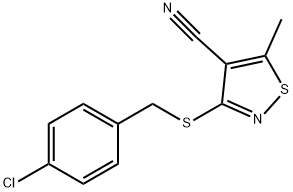3-[(4-CHLOROBENZYL)SULFANYL]-5-METHYL-4-ISOTHIAZOLECARBONITRILE 结构式