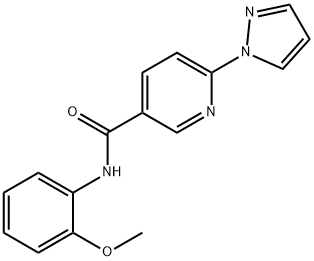 N-(2-METHOXYPHENYL)-6-(1H-PYRAZOL-1-YL)NICOTINAMIDE 结构式