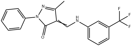 3-METHYL-1-PHENYL-4-(((3-(TRIFLUOROMETHYL)PHENYL)AMINO)METHYLENE)-2-PYRAZOLIN-5-ONE 结构式