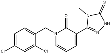 1-(2,4-DICHLOROBENZYL)-3-(4-METHYL-5-SULFANYL-4H-1,2,4-TRIAZOL-3-YL)-2(1H)-PYRIDINONE 结构式