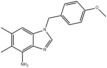 1-(4-METHOXYBENZYL)-5,6-DIMETHYL-1H-1,3-BENZIMIDAZOL-4-AMINE 结构式