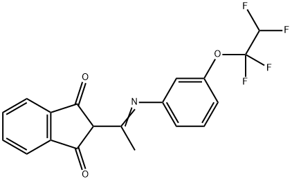 2-(2-AZA-1-METHYL-2-(3-(1,1,2,2-TETRAFLUOROETHOXY)PHENYL)VINYL)INDANE-1,3-DIONE 结构式