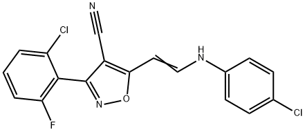 5-[2-(4-CHLOROANILINO)VINYL]-3-(2-CHLORO-6-FLUOROPHENYL)-4-ISOXAZOLECARBONITRILE 结构式