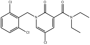 5-CHLORO-1-(2,6-DICHLOROBENZYL)-N,N-DIETHYL-2-OXO-1,2-DIHYDRO-3-PYRIDINECARBOXAMIDE 结构式