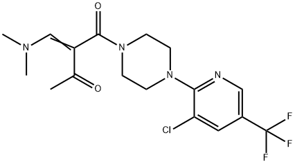 1-(4-[3-CHLORO-5-(TRIFLUOROMETHYL)-2-PYRIDINYL]PIPERAZINO)-2-[(DIMETHYLAMINO)METHYLENE]-1,3-BUTANEDIONE 结构式