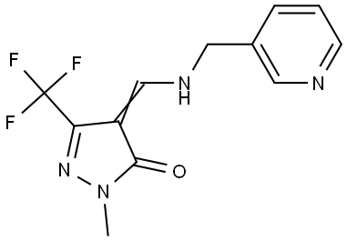 2-Methyl-4-([(3-pyridinylmethyl)amino]methylene)-5-(trifluoromethyl)-2,4-dihydro-3H-pyrazol-3-one 结构式