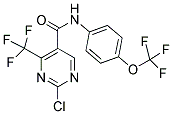 N5-[4-(TRIFLUOROMETHOXY)PHENYL]-2-CHLORO-4-(TRIFLUOROMETHYL)PYRIMIDINE-5-CARBOXAMIDE 结构式