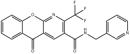 5-OXO-N-(3-PYRIDINYLMETHYL)-2-(TRIFLUOROMETHYL)-5H-CHROMENO[2,3-B]PYRIDINE-3-CARBOXAMIDE 结构式