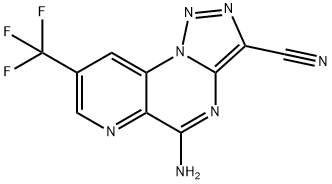 5-AMINO-8-(TRIFLUOROMETHYL)PYRIDO[2,3-E][1,2,3]TRIAZOLO[1,5-A]PYRIMIDINE-3-CARBONITRILE 结构式