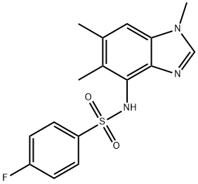 4-FLUORO-N-(1,5,6-TRIMETHYL-1H-1,3-BENZIMIDAZOL-4-YL)BENZENESULFONAMIDE 结构式