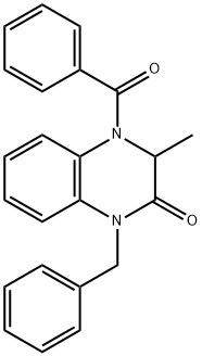 4-Benzoyl-1-benzyl-3-methyl-3,4-dihydro-2(1H)-quinoxalinone 结构式