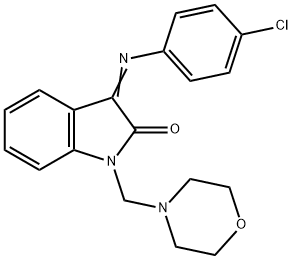 3-(AZA(4-CHLOROPHENYL)METHYLENE)-1-(MORPHOLIN-4-YLMETHYL)INDOLIN-2-ONE 结构式