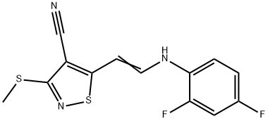 5-[2-(2,4-DIFLUOROANILINO)VINYL]-3-(METHYLSULFANYL)-4-ISOTHIAZOLECARBONITRILE 结构式