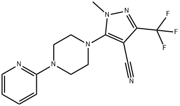 1-METHYL-5-[4-(2-PYRIDINYL)PIPERAZINO]-3-(TRIFLUOROMETHYL)-1H-PYRAZOLE-4-CARBONITRILE 结构式