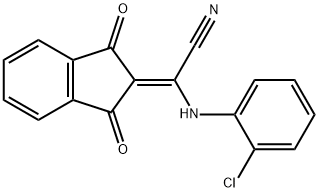 2-(1,3-DIOXOINDAN-2-YLIDENE)-2-((2-CHLOROPHENYL)AMINO)ETHANENITRILE 结构式