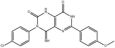 3-(4-CHLOROPHENYL)-4-IMINO-6-(4-METHOXYPHENYL)-1,3,7-TRIHYDRO-5,7-DIAZAQUINAZOLINE-2,8-DIONE 结构式
