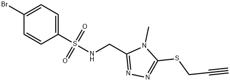 4-Bromo-N-([4-methyl-5-(2-propynylsulfanyl)-4H-1,2,4-triazol-3-yl]methyl)benzenesulfonamide 结构式