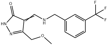 5-(METHOXYMETHYL)-4-(([3-(TRIFLUOROMETHYL)BENZYL]AMINO)METHYLENE)-2,4-DIHYDRO-3H-PYRAZOL-3-ONE 结构式