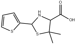 5,5-二甲基-2-(噻吩-2-基)噻唑烷-4-羧酸 结构式