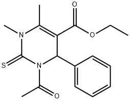 Ethyl 3-acetyl-1,6-dimethyl-4-phenyl-2-thioxo-1,2,3,4-tetrahydro-5-pyrimidinecarboxylate 结构式