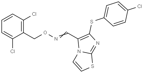 6-[(4-Chlorophenyl)sulfanyl]imidazo[2,1-b][1,3]thiazole-5-carbaldehyde O-(2,6-dichlorobenzyl)oxime 结构式