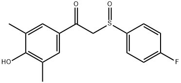 2-[(4-FLUOROPHENYL)SULFINYL]-1-(4-HYDROXY-3,5-DIMETHYLPHENYL)-1-ETHANONE 结构式