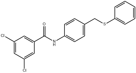 3,5-DICHLORO-N-(4-[(PHENYLSULFANYL)METHYL]PHENYL)BENZENECARBOXAMIDE 结构式