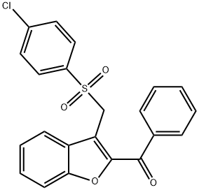 (3-([(4-CHLOROPHENYL)SULFONYL]METHYL)-1-BENZOFURAN-2-YL)(PHENYL)METHANONE 结构式