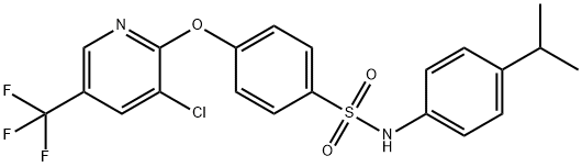 4-([3-Chloro-5-(trifluoromethyl)-2-pyridinyl]oxy)-N-(4-isopropylphenyl)benzenesulfonamide 结构式