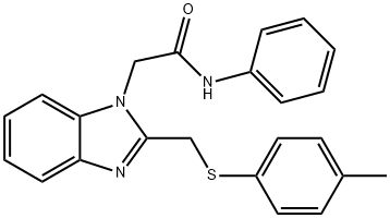 2-(2-([(4-Methylphenyl)sulfanyl]methyl)-1H-1,3-benzimidazol-1-yl)-N-phenylacetamide 结构式