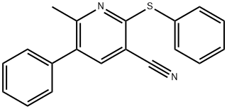 6-METHYL-5-PHENYL-2-(PHENYLSULFANYL)NICOTINONITRILE 结构式