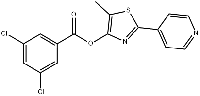 5-METHYL-2-(4-PYRIDINYL)-1,3-THIAZOL-4-YL 3,5-DICHLOROBENZENECARBOXYLATE 结构式