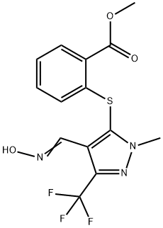 METHYL 2-([4-[(HYDROXYIMINO)METHYL]-1-METHYL-3-(TRIFLUOROMETHYL)-1H-PYRAZOL-5-YL]SULFANYL)BENZENECARBOXYLATE 结构式