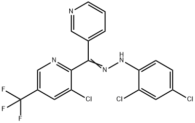 [3-CHLORO-5-(TRIFLUOROMETHYL)-2-PYRIDINYL](3-PYRIDINYL)METHANONE N-(2,4-DICHLOROPHENYL)HYDRAZONE 结构式