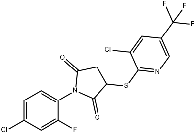 1-(4-CHLORO-2-FLUOROPHENYL)-3-([3-CHLORO-5-(TRIFLUOROMETHYL)-2-PYRIDINYL]SULFANYL)DIHYDRO-1H-PYRROLE-2,5-DIONE 结构式