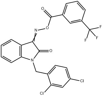 1-(2,4-DICHLOROBENZYL)-3-(([3-(TRIFLUOROMETHYL)BENZOYL]OXY)IMINO)-1,3-DIHYDRO-2H-INDOL-2-ONE 结构式