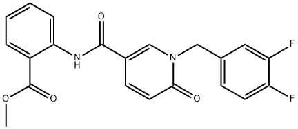 METHYL 2-(([1-(3,4-DIFLUOROBENZYL)-6-OXO-1,6-DIHYDRO-3-PYRIDINYL]CARBONYL)AMINO)BENZENECARBOXYLATE 结构式