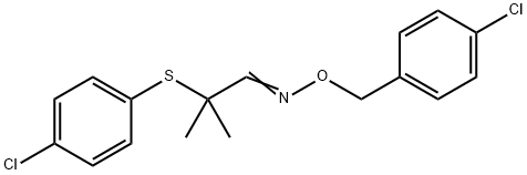 2-[(4-CHLOROPHENYL)SULFANYL]-2-METHYLPROPANAL O-(4-CHLOROBENZYL)OXIME 结构式