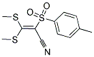 2-((4-METHYLPHENYL)SULFONYL)-3,3-DIMETHYLTHIOPROP-2-ENENITRILE 结构式