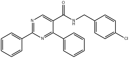 N-(4-CHLOROBENZYL)-2,4-DIPHENYL-5-PYRIMIDINECARBOXAMIDE 结构式