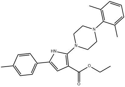 ETHYL 2-[4-(2,6-DIMETHYLPHENYL)PIPERAZINO]-5-(4-METHYLPHENYL)-1H-PYRROLE-3-CARBOXYLATE 结构式