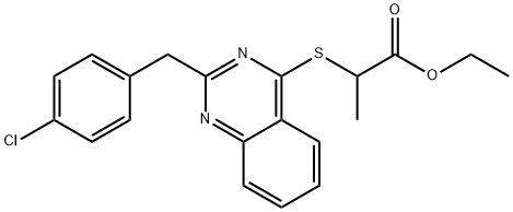 Ethyl 2-([2-(4-chlorobenzyl)-4-quinazolinyl]sulfanyl)propanoate 结构式