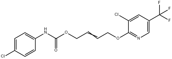 4-([3-CHLORO-5-(TRIFLUOROMETHYL)-2-PYRIDINYL]OXY)-2-BUTENYL N-(4-CHLOROPHENYL)CARBAMATE 结构式