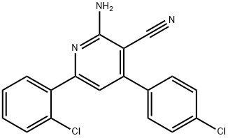 2-AMINO-6-(2-CHLOROPHENYL)-4-(4-CHLOROPHENYL)NICOTINONITRILE 结构式