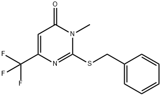 2-(BENZYLSULFANYL)-3-METHYL-6-(TRIFLUOROMETHYL)-4(3H)-PYRIMIDINONE 结构式