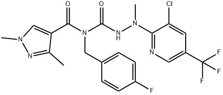 N-((2-[3-CHLORO-5-(TRIFLUOROMETHYL)-2-PYRIDINYL]-2-METHYLHYDRAZINO)CARBONYL)-N-(4-FLUOROBENZYL)-1,3-DIMETHYL-1H-PYRAZOLE-4-CARBOXAMIDE 结构式